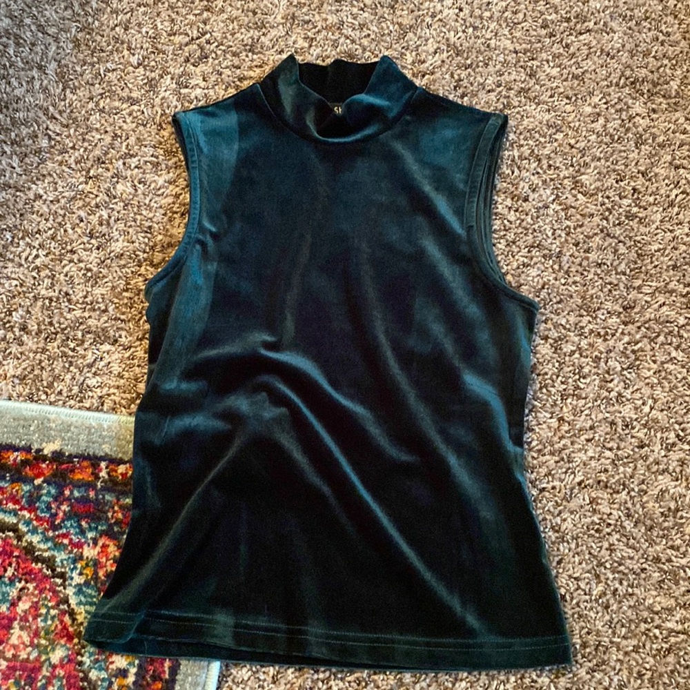 Velvet turtleneck.